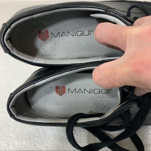 Maniqui Jeremy 7600 Black Leather Scolar Shoes Non Marking Sneakers Junior 7.5 - Picture 7 of 13